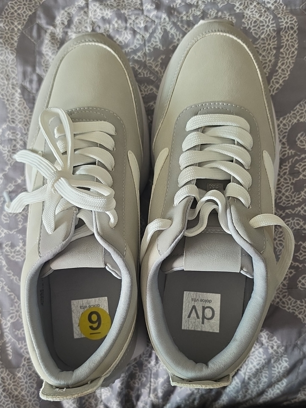 DV by Dolce Vita Sneakers in Light Gray and White